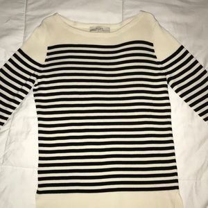 Loft beige and black stripped sweater